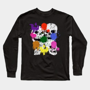 Grunge Skull Long Sleeve T-Shirt